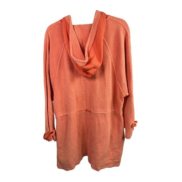 Free People We The Free Hoodie Womens Small Orange Snap Henley Pullover Pockets - Picture 6 of 9